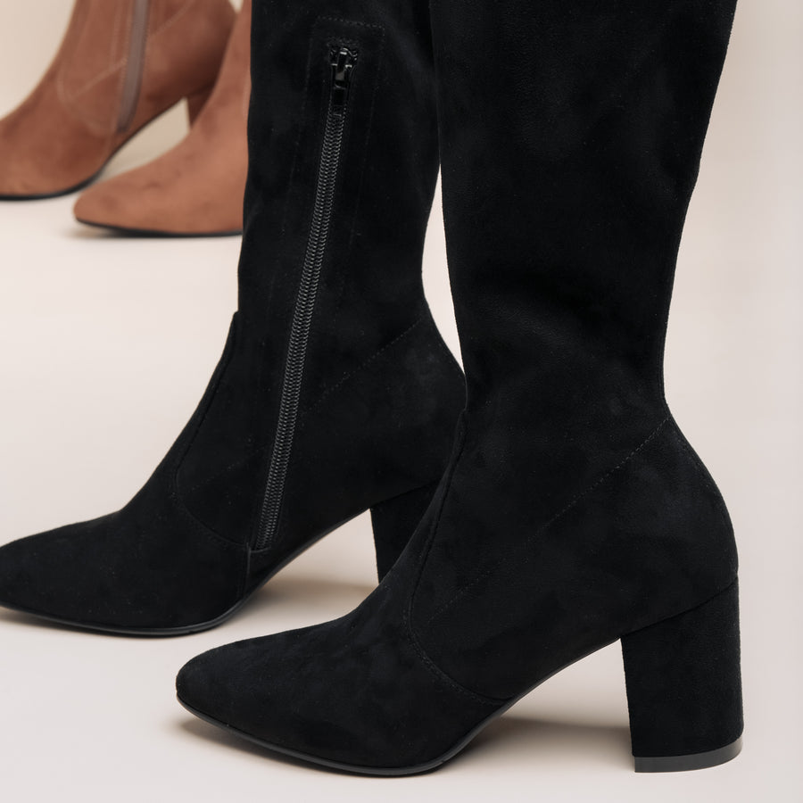 Ankle Boots Black Narrow Calf Boots Extra Slim Slim Leg Calf Boots