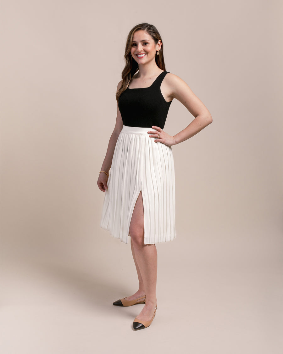 Beige Pleated Chiffon Skirt Outfits 6 ideas  outfits  Lookastic