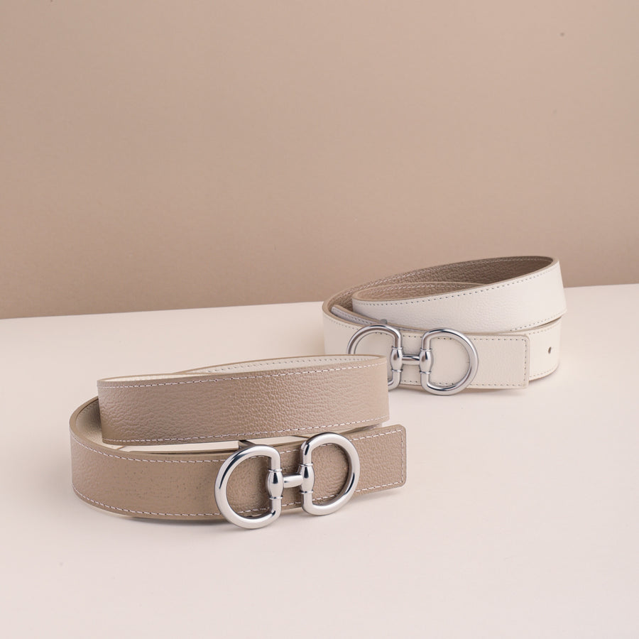 Luxury Horsebit Adjustable Designer Waist Belts Skinny Strap PU Leather